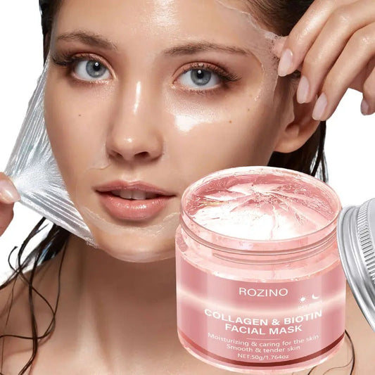 ROZINO Collagen & Biotin Facial Mask - Hydrating & Caring for Smooth & Tender Skin - 50g