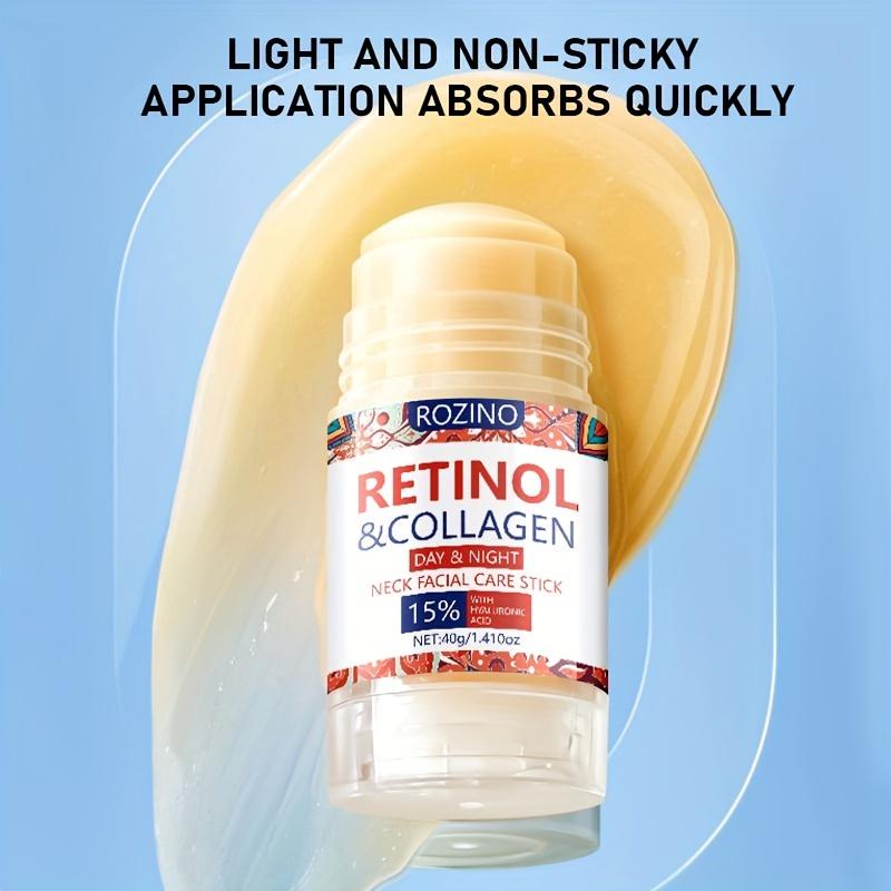 Retinol & Collagen Neck Facial Care Stick, Anti Aging Neckand Décolleté Firming Cream -Tighten and Hydrate Skin Day& Night Neck Tightening Cream Firm Repair SaggingRejuvenates Skin