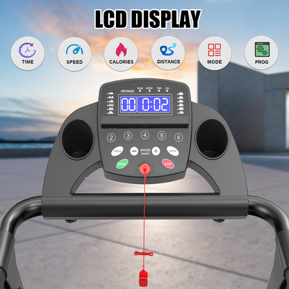 Foldable Treadmill for Home, APP Control & LED Display, 2.5HP Portable Treadmill with Handles