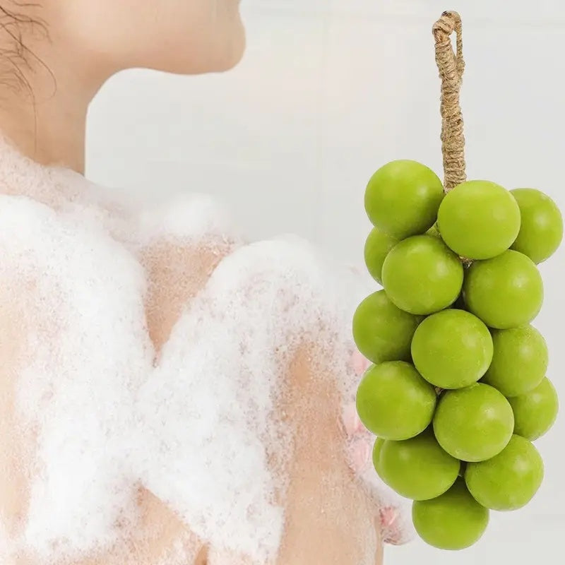 Grape Soap on a Ropes Decorative Aromatic Artisan Bar for Hand Wash Bath Fresh Air Large Bunch Crystal Purple Gift for Men Women