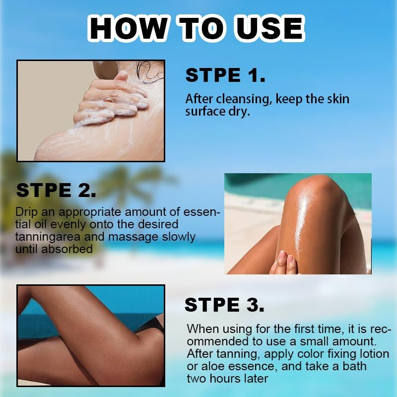 ROZINO Body Tanning Oil - Summer - Ready Sun - Kissed Skin Sunless Self Tanner Bronzing Lotion