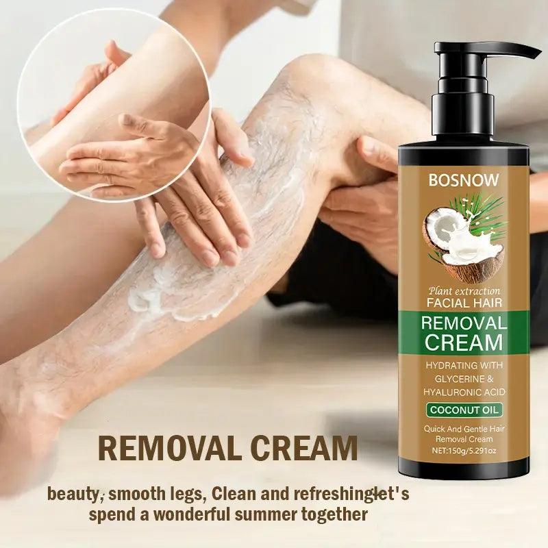 Rozino Coconut Oil Hair Removal Cream - Mild Formula for Easy Hair Removal - Gentle Wax for Sensitive Skin - 100g Container Body Care Cosmetic
