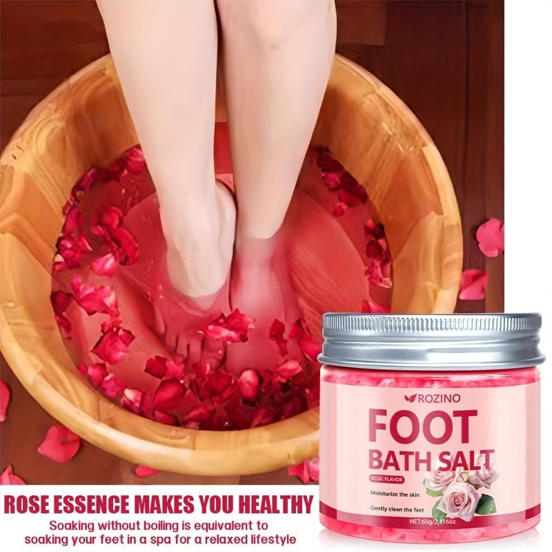 ROZINO Foot Soak Detox Salt - Foot Soaking Salts for Dry Cracked Feet with Tea Tree Oil and Lavender Oil, Foot Bath, Pedicure Soak, Great for Men and Women, Athletes