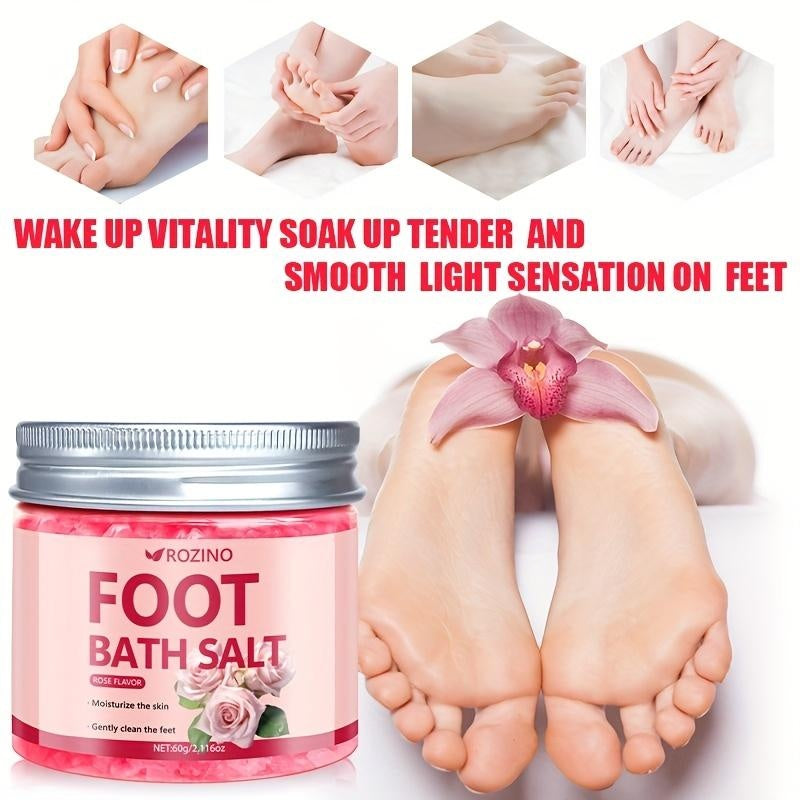ROZINO Foot Soak Detox Salt - Foot Soaking Salts for Dry Cracked Feet with Tea Tree Oil and Lavender Oil, Foot Bath, Pedicure Soak, Great for Men and Women, Athletes