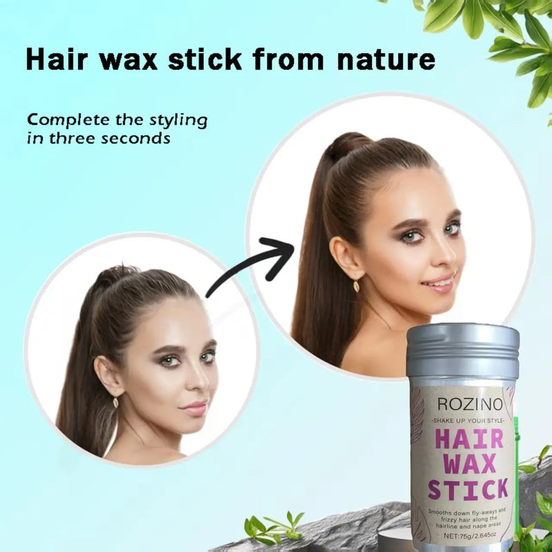 ROZINO Hair Wax Stick — Flyaway control and styling pomade for kids, women and men, ideal for creating hair buns and hair accessories (2 packs of wax) Haircare Gel